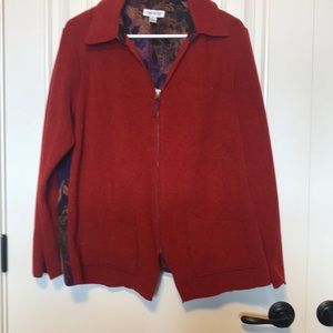 Coldwater creek Rusty orange jacket. With floral inserts.